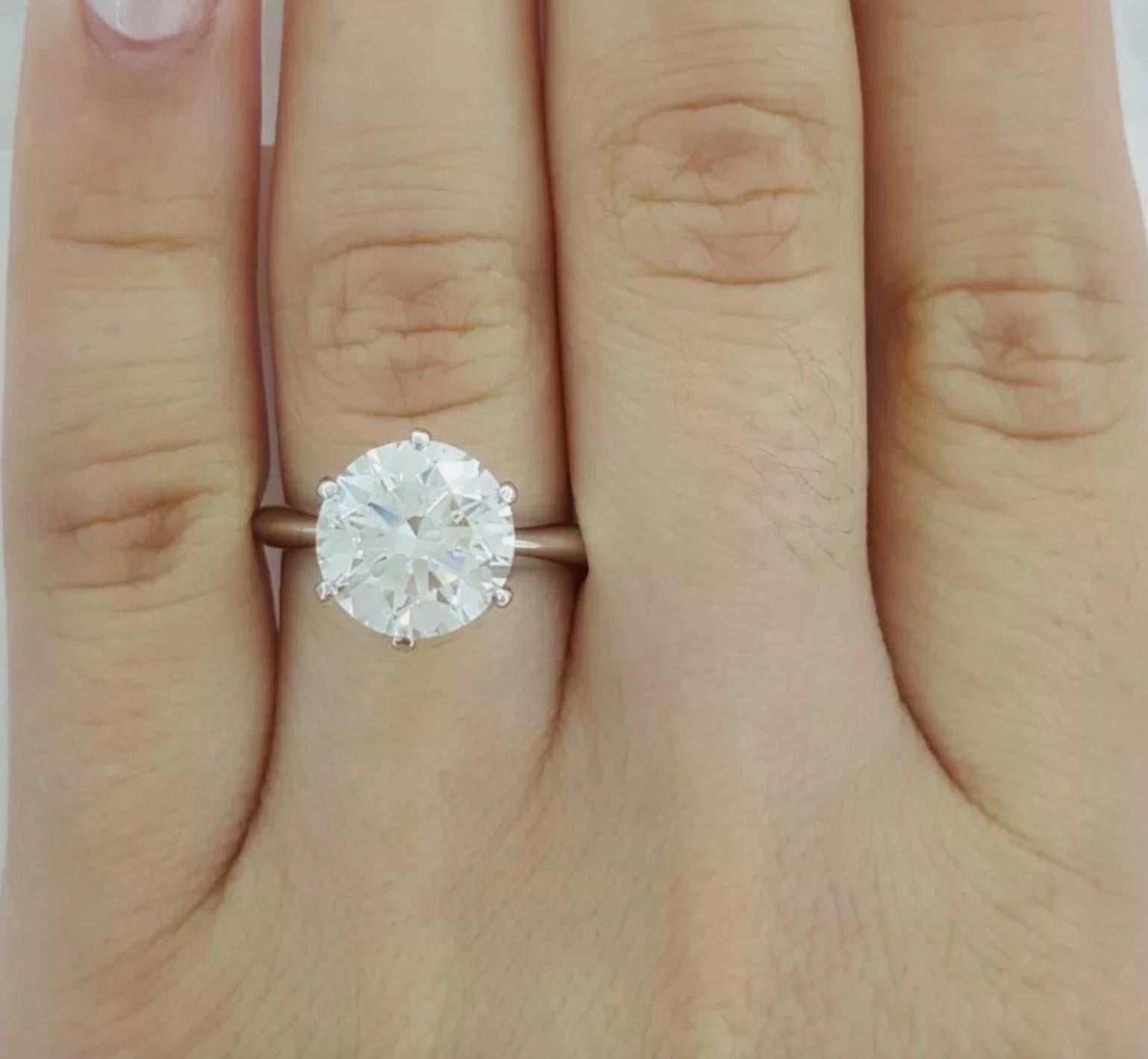 Verlobungsring von Tiffany & Co. mit 3.15 Karat rundem Diamanten im Brillantschliff (Zeitgenössisch) im Angebot
