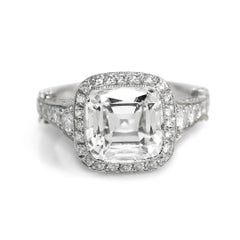 Tiffany & Co 3.18ct D/IF Cushion Cut Diamond Ring, 6.9gr