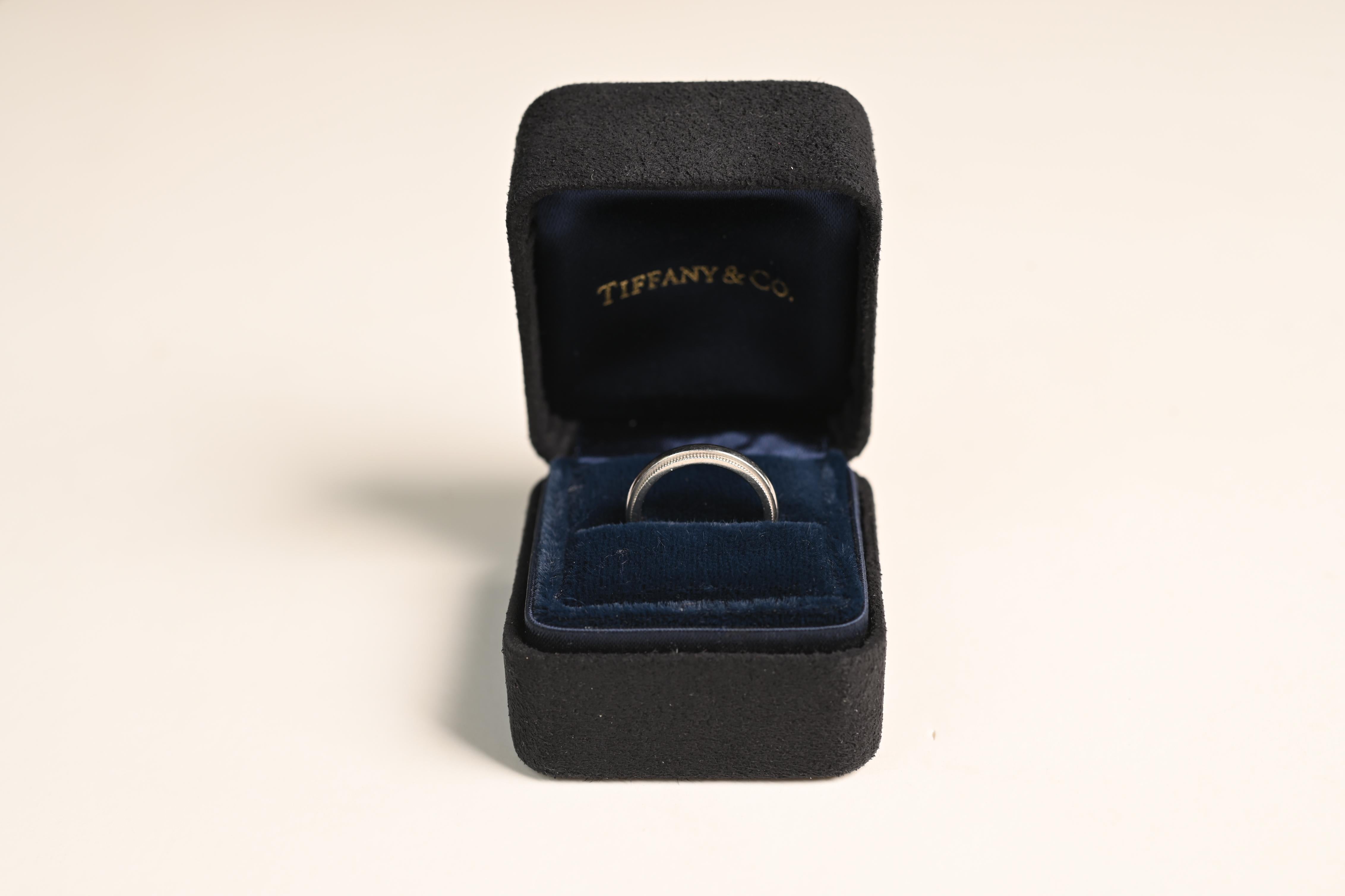 Art Deco Tiffany & Co. 3.1mm Wedding Band, Platinum For Sale