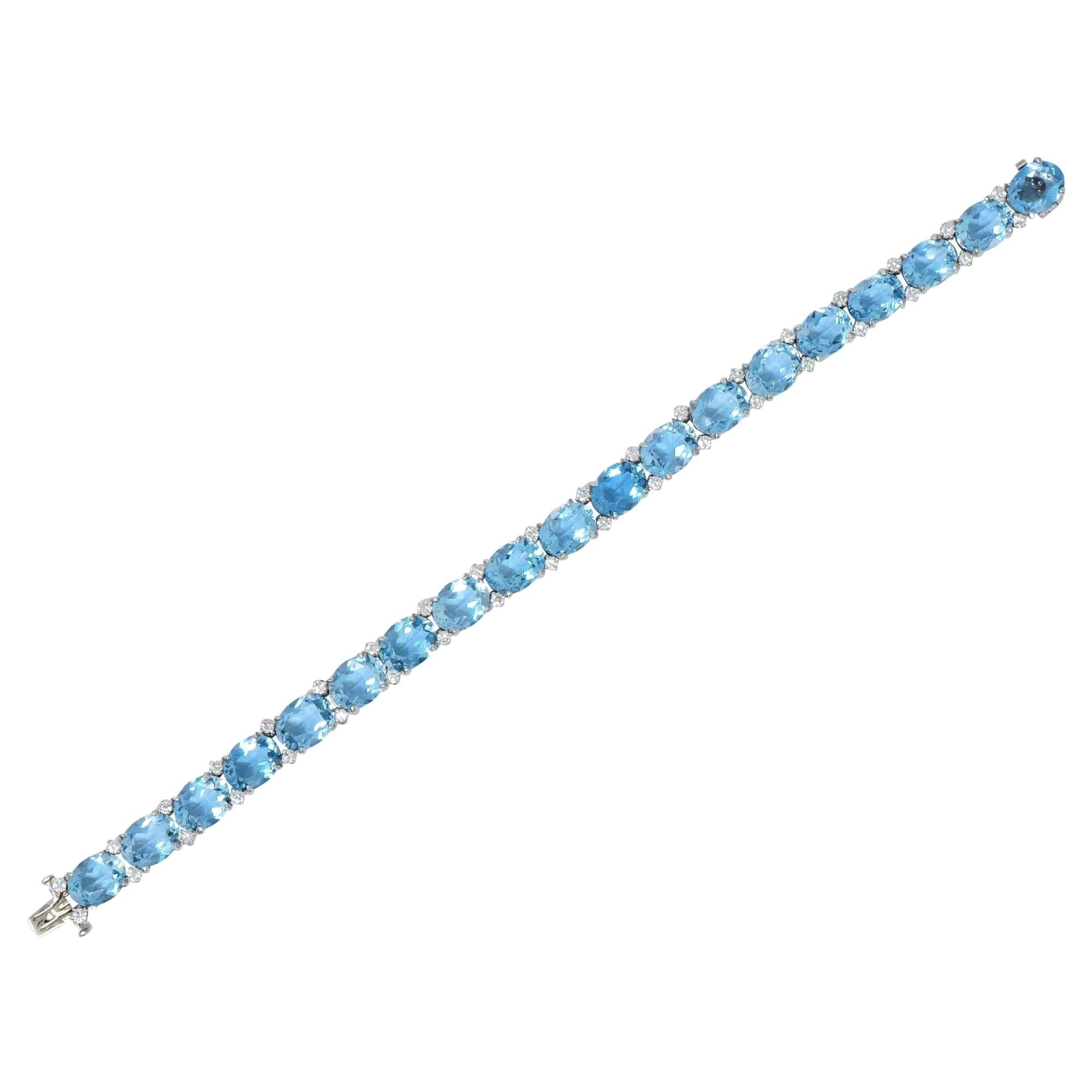 Tiffany & Co. 32.42 Carat Aquamarine Diamond Platinum Bracelet