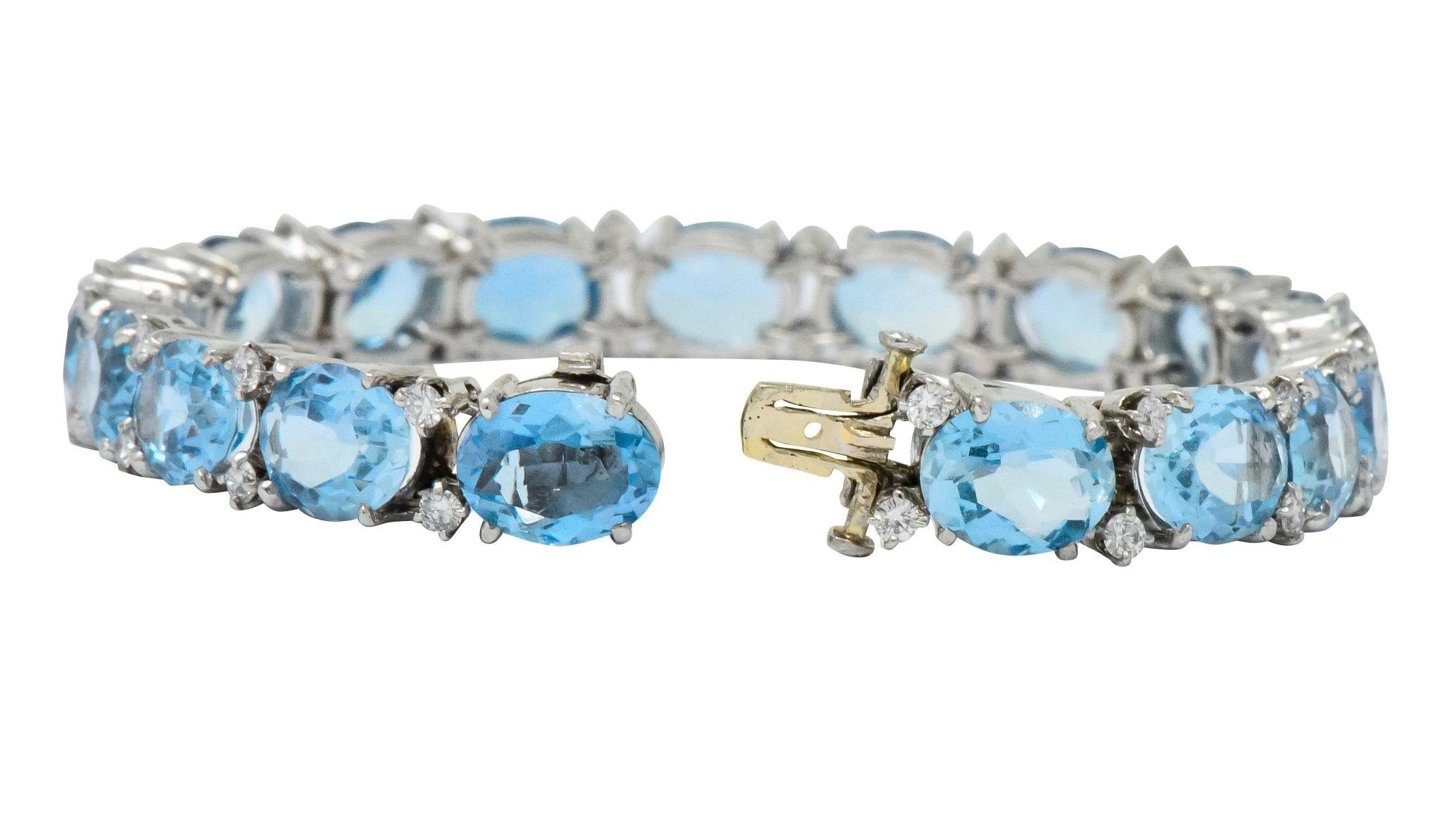 Tiffany & Co. 32.42 Carat Aquamarine Diamond Platinum Bracelet 1