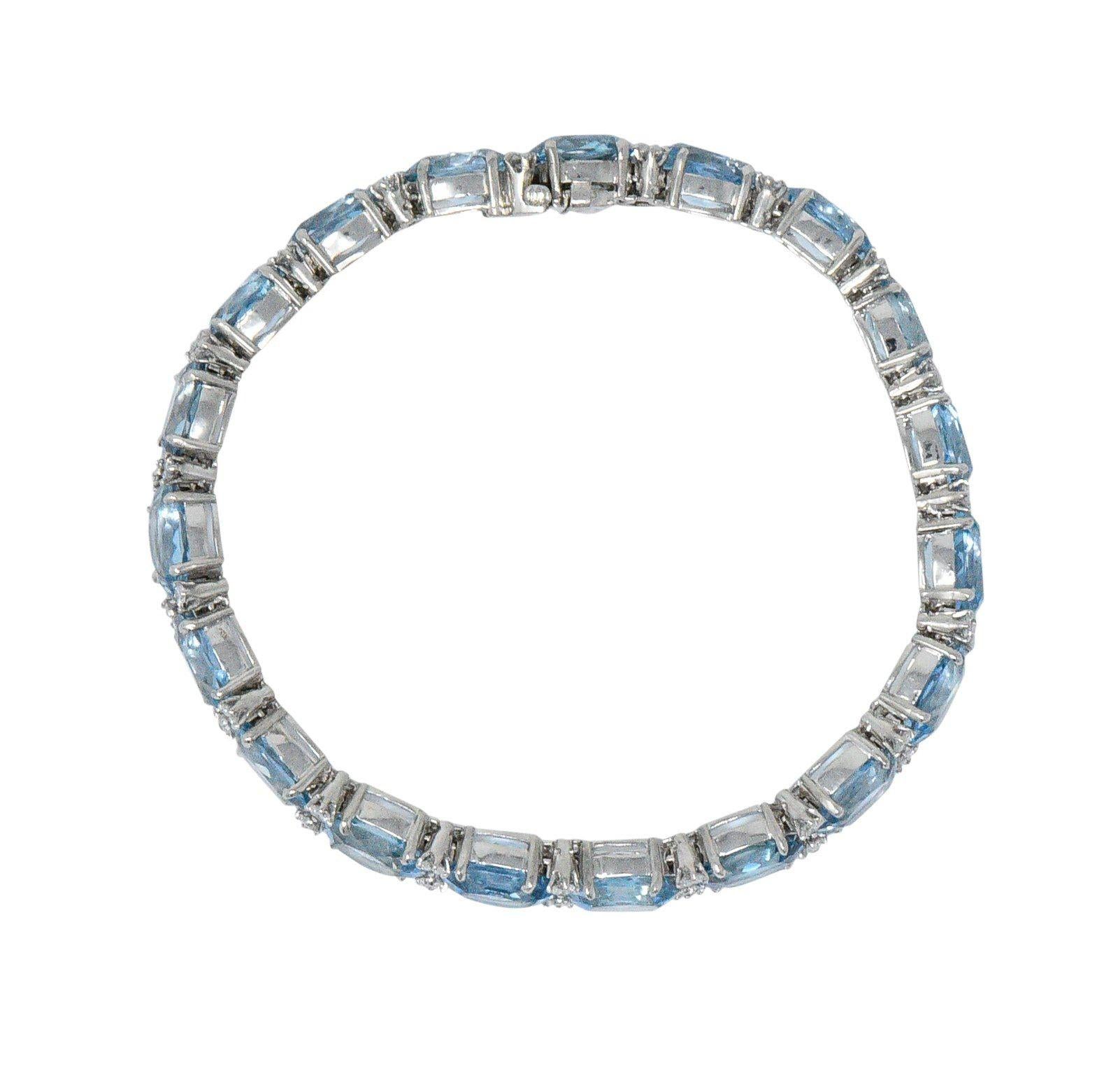 Contemporary Tiffany & Co. 32.42 Carat Aquamarine Diamond Platinum Bracelet