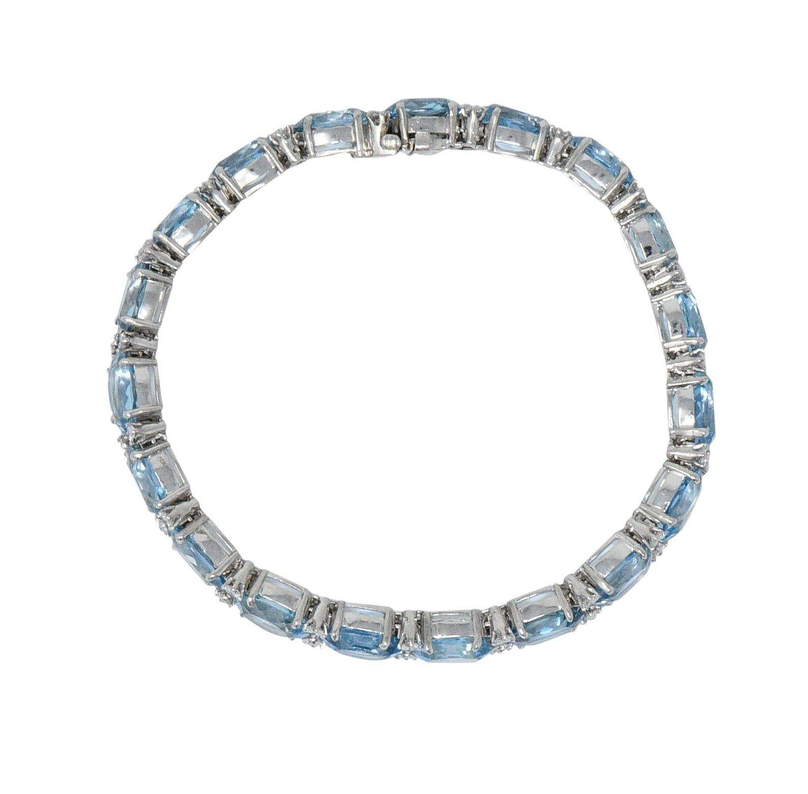 Contemporary Tiffany & Co. 32.42 Carat Aquamarine Diamond Platinum Bracelet