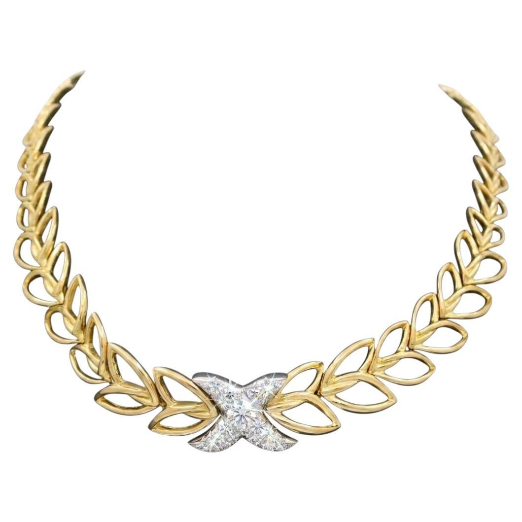 Tiffany & Co. 3.25 Carat 18K Yellow Gold Diamond Choker Necklace For Sale