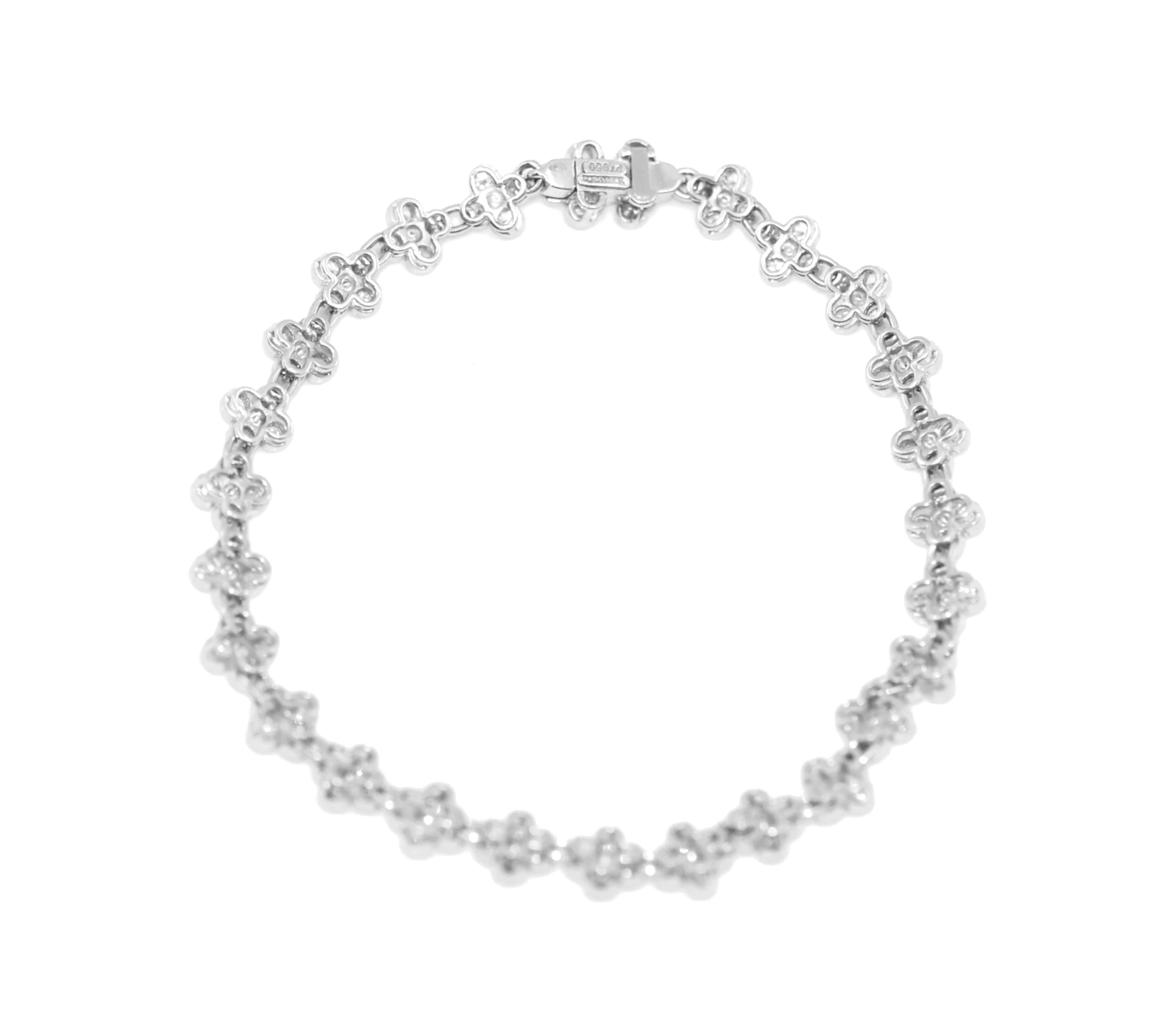 Moderno Tiffany & Co. 3,25 Carati  Bracciale in platino con diamanti in vendita
