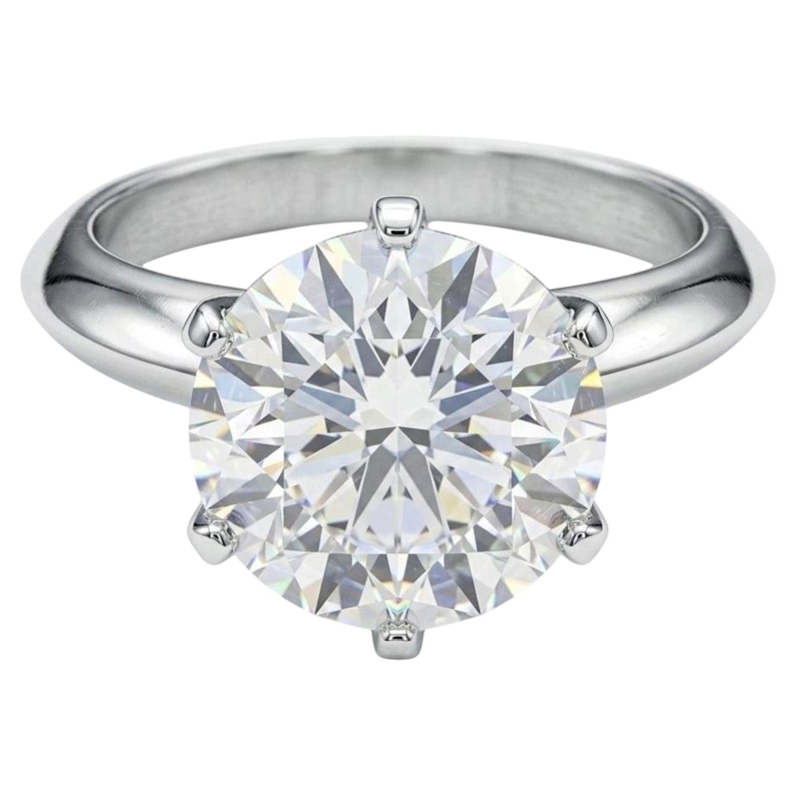 Tiffany & Co. 3.28 Karat runder Brillant Diamant Platin Verlobungsring