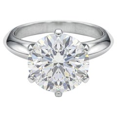 Tiffany & Co. 3.28 Carat Round Brilliant Diamond Platinum Engagement Ring