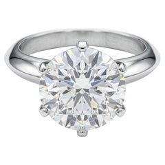 Tiffany & Co. 3.28 Carat Round Brilliant Diamond Platinum Engagement Ring