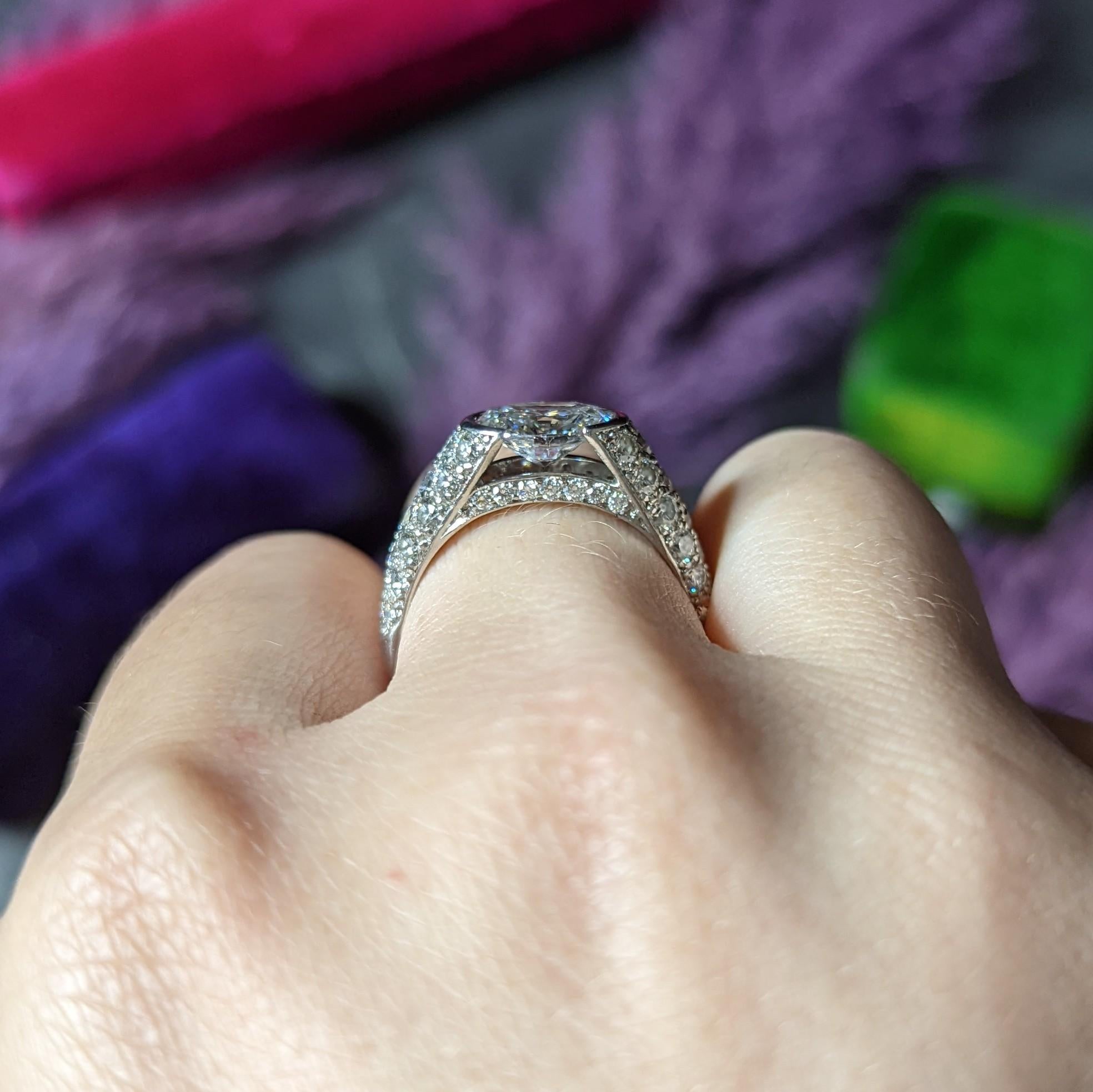 Tiffany & Co. 3.44 Carats Oval Diamond Platinum Contemporary Engagement Ring 7