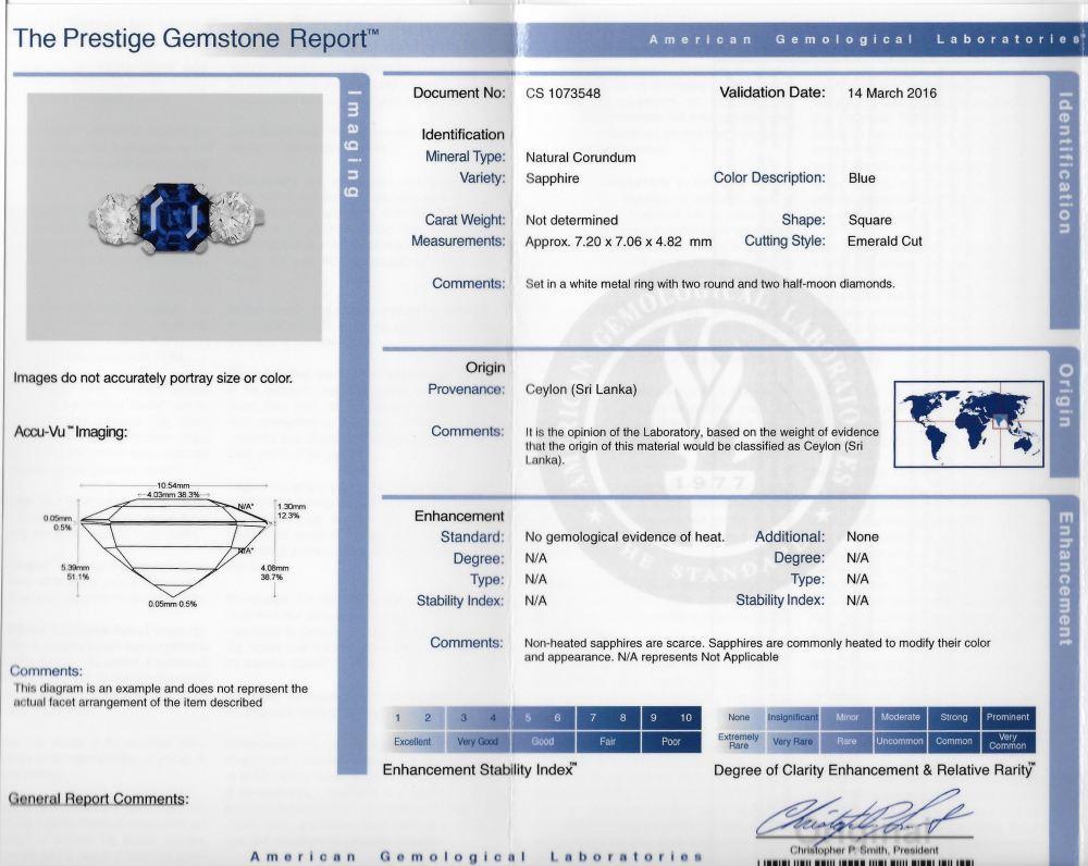 Round Cut Tiffany & Co. Retro 3.53 CTW No Heat Ceylon Sapphire Diamond Platinum Ring