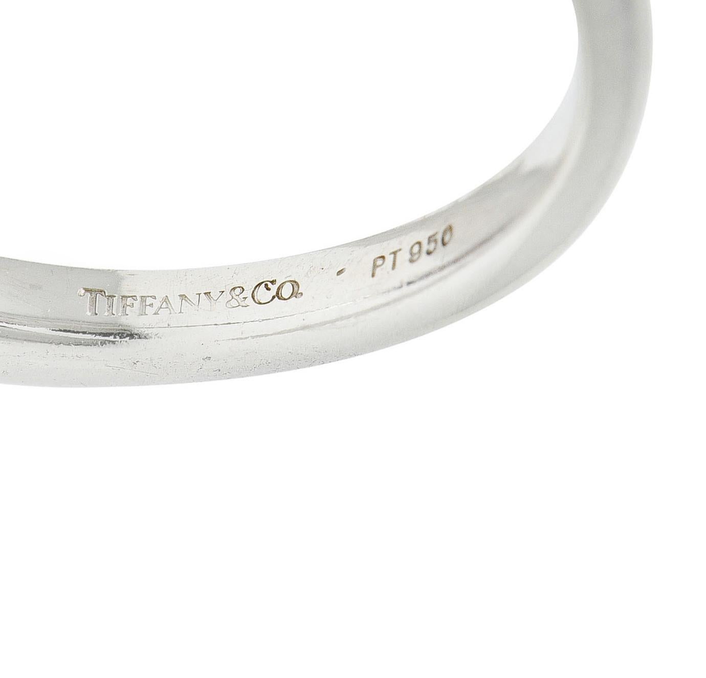 Oval Cut Tiffany & Co. 3.54 Carats No Heat Royal Blue Sapphire Diamond Platinum Ring
