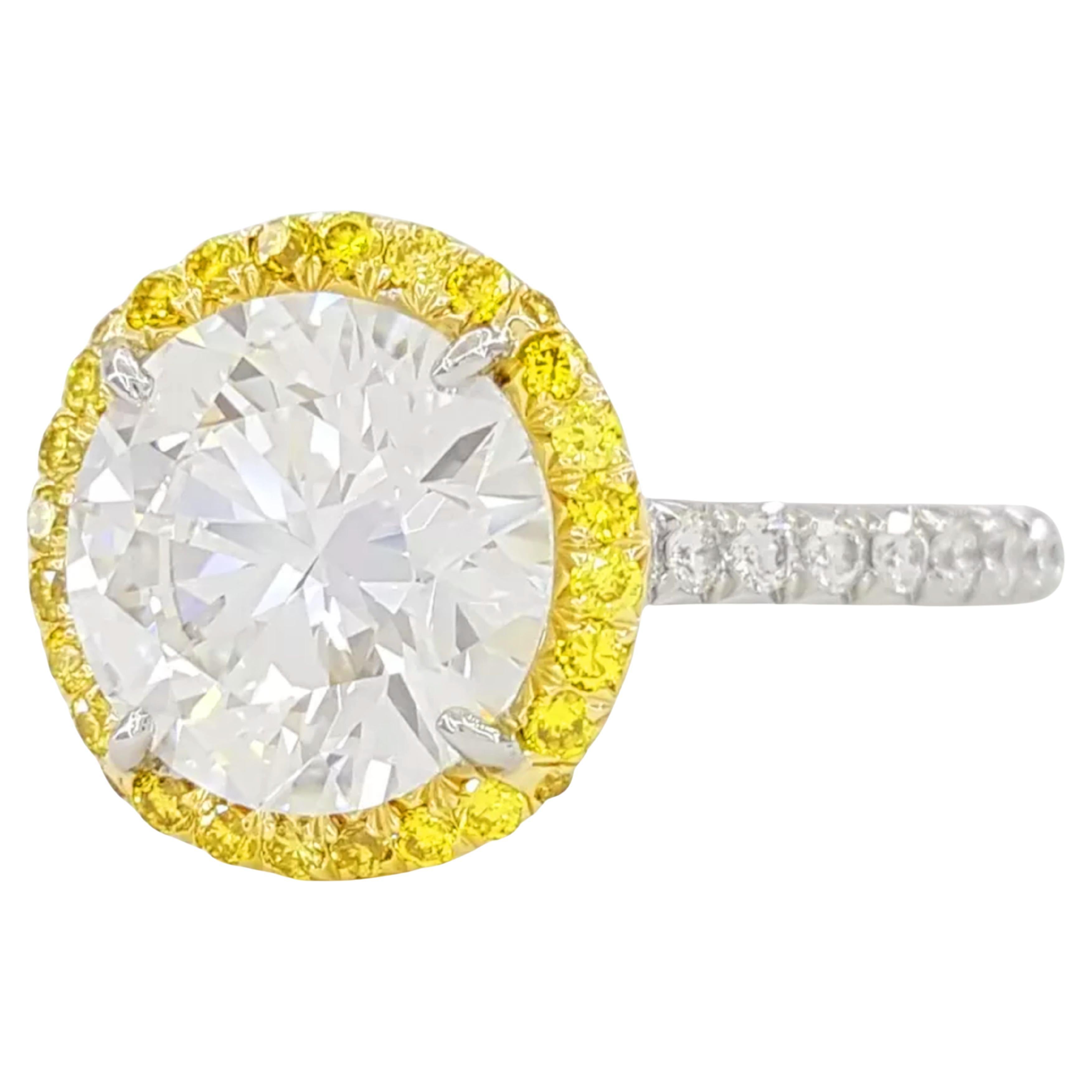 Tiffany & Co. 3.55 ct. Round Diamond Fancy Yellow Ring In Excellent Condition For Sale In Chicago, IL