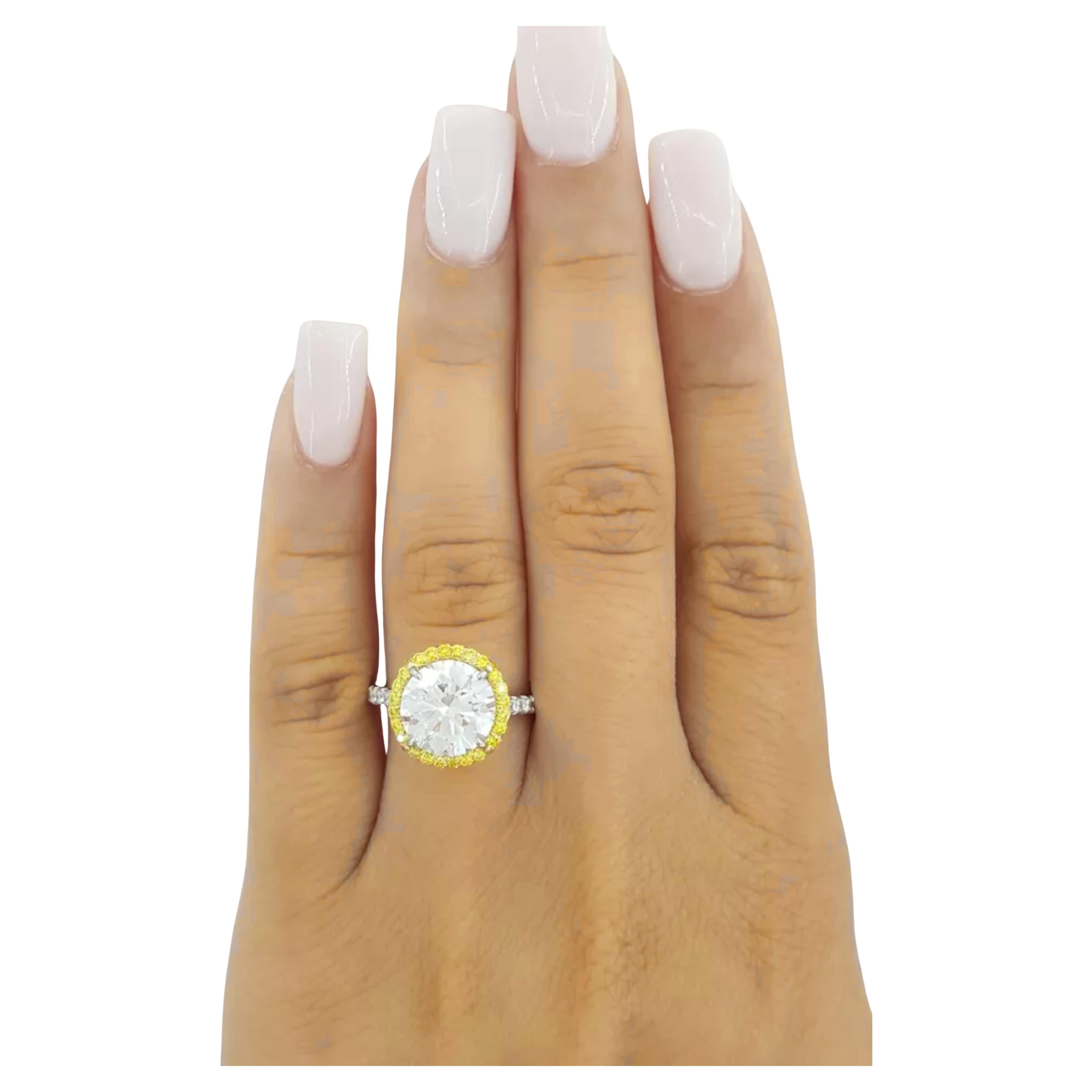 Tiffany & Co. 3.55 ct. Round Diamond Fancy Yellow Ring For Sale 1