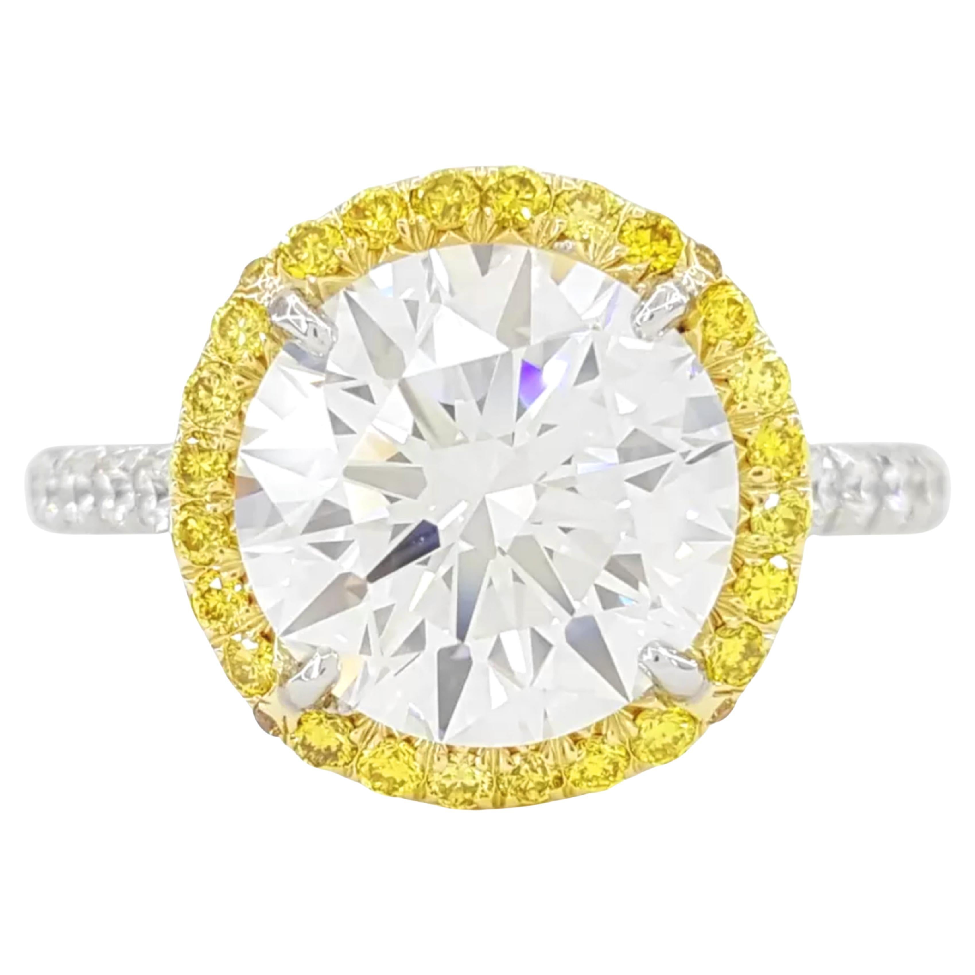 Tiffany & Co. 3.55 ct. Round Diamond Fancy Yellow Ring For Sale