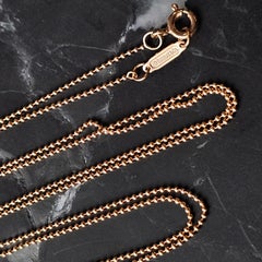Tiffany & Co. 36" Chain Ball Bead Link 18k Rose Gold Rare Necklace