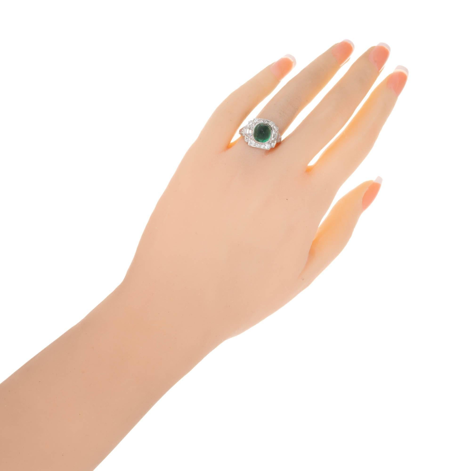 Tiffany & Co. Anillo de cóctel de platino con diamante esmeralda colombiano de 3,60 quilates en venta 3