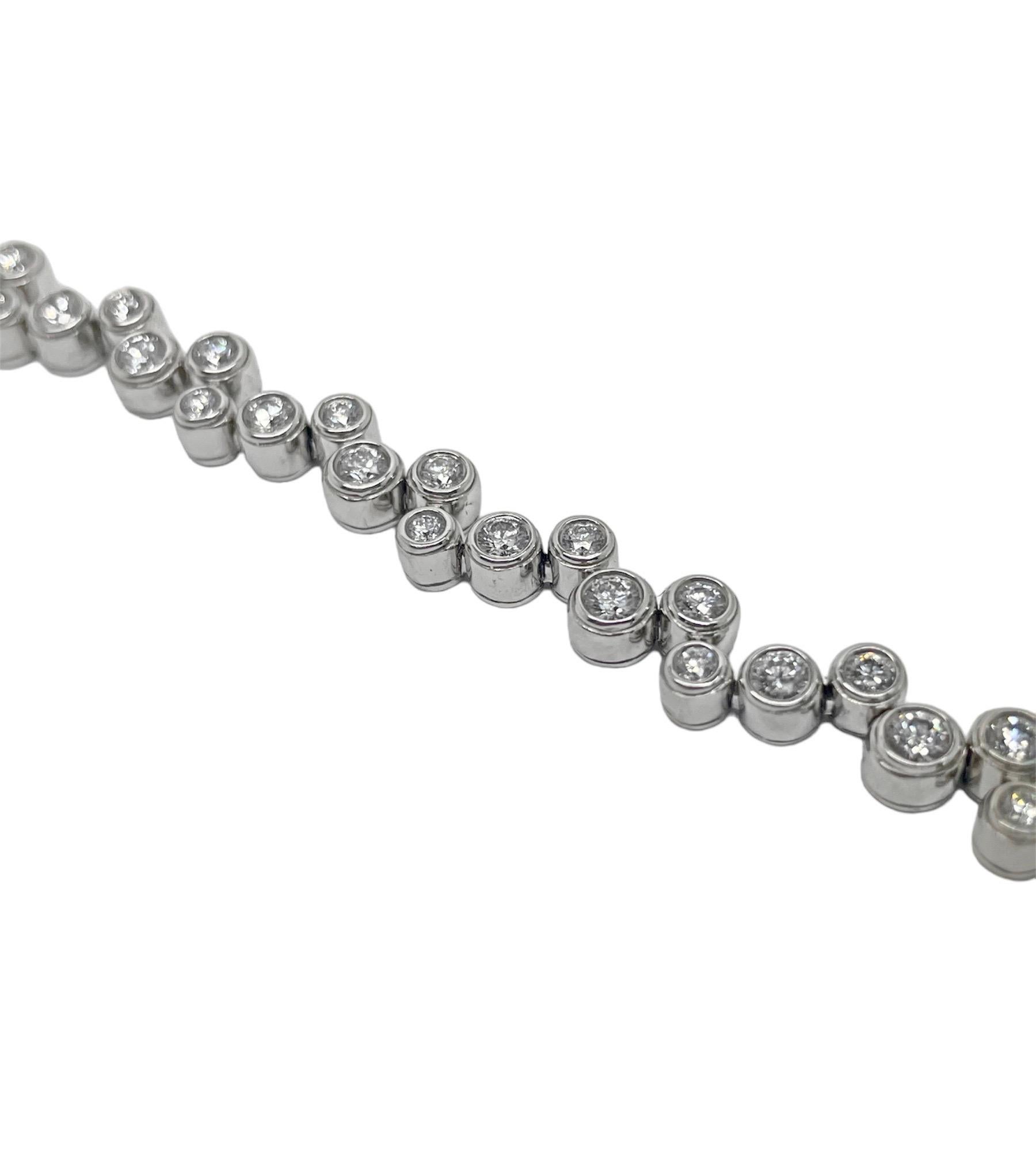 Round Cut Tiffany & Co., 3.65 Carats Diamond Bubbles Bracelet For Sale