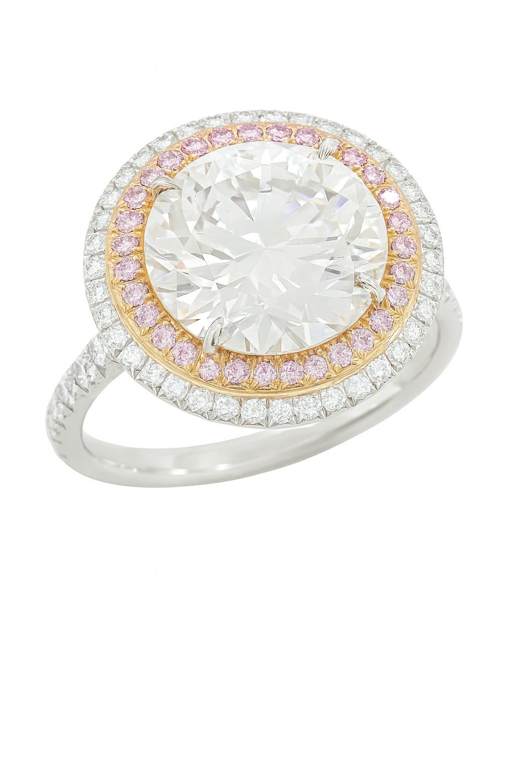 Taille ronde Tiffany & Co. Bague à diamant Soleste de 3,66 carats à taille ronde et brillante en vente