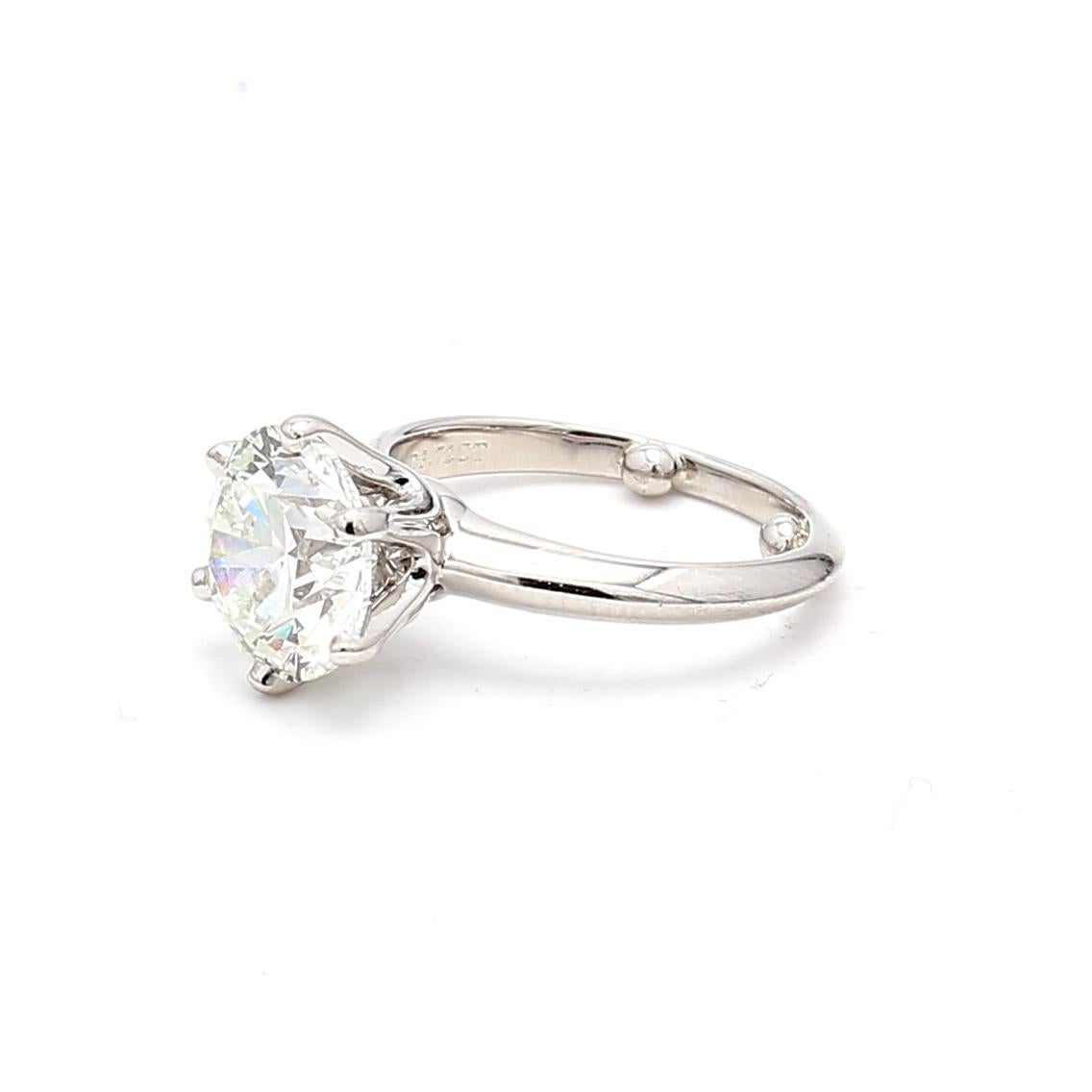 Tiffany & Co. Anello di fidanzamento in platino con diamante tondo e brillante I VVS2 da 3,72 carati in vendita 4