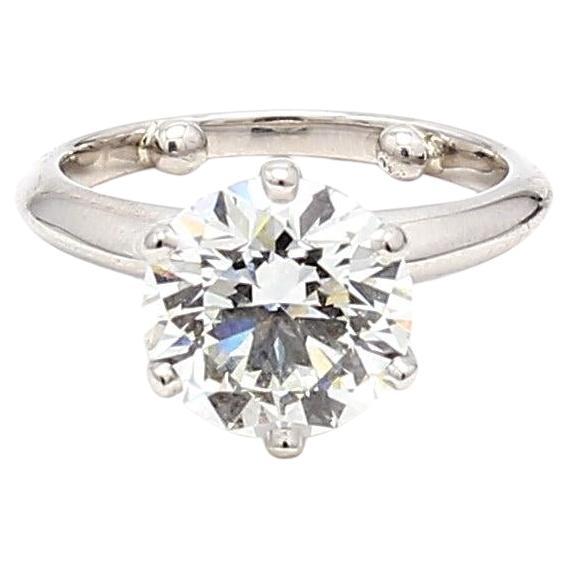Tiffany & Co 3.72 Carat Round Brilliant I VVS2 Diamond Platinum Engagement Ring