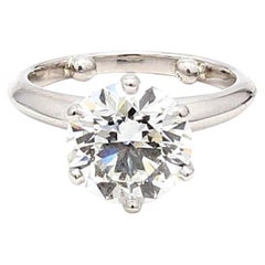 Tiffany & Co. 3,72 Karat Runder Brillant I VVS2 Diamant Platin Verlobungsring