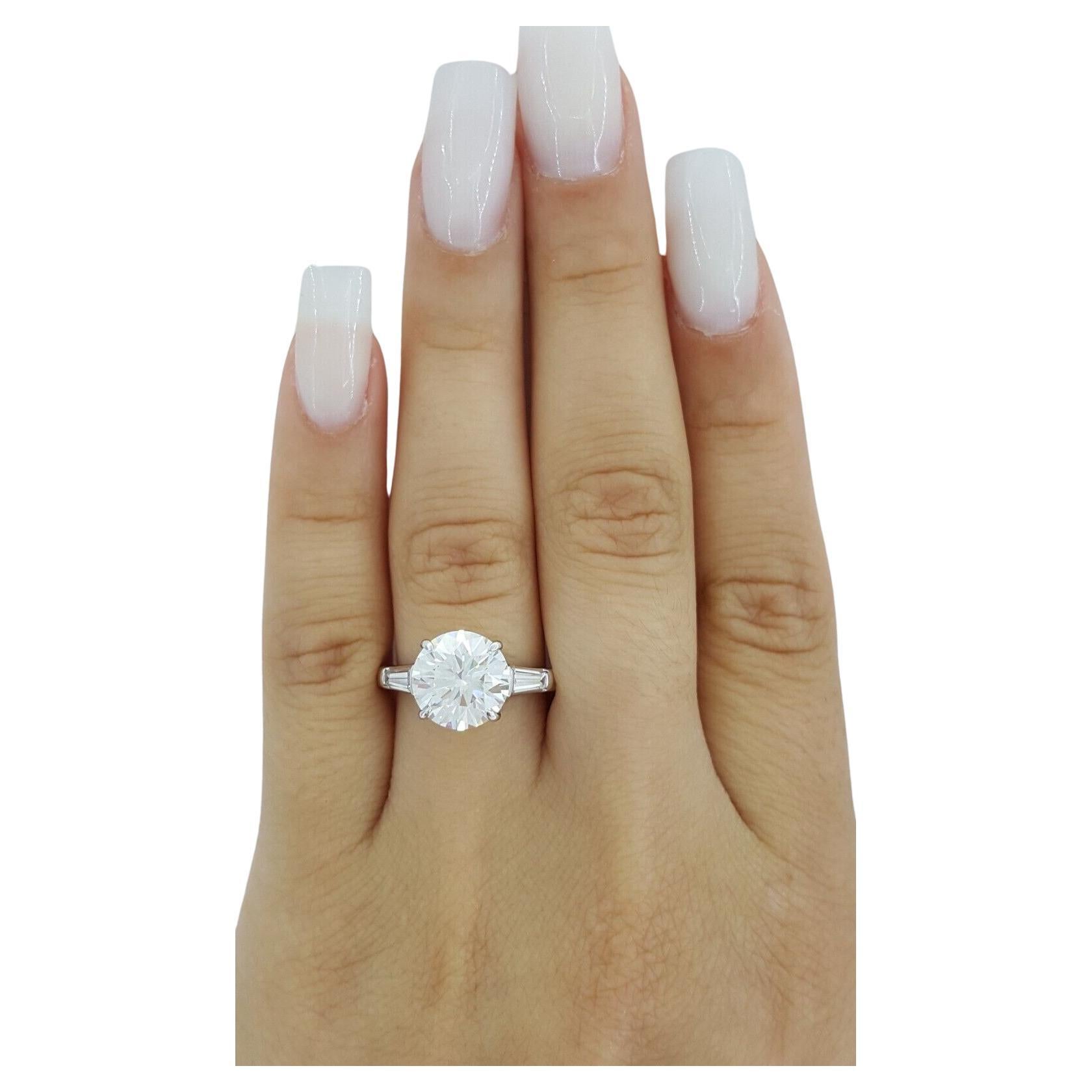 Tiffany & Co. 3.83 ct Total Weight Platinum Round Brilliant Cut Diamond Ring