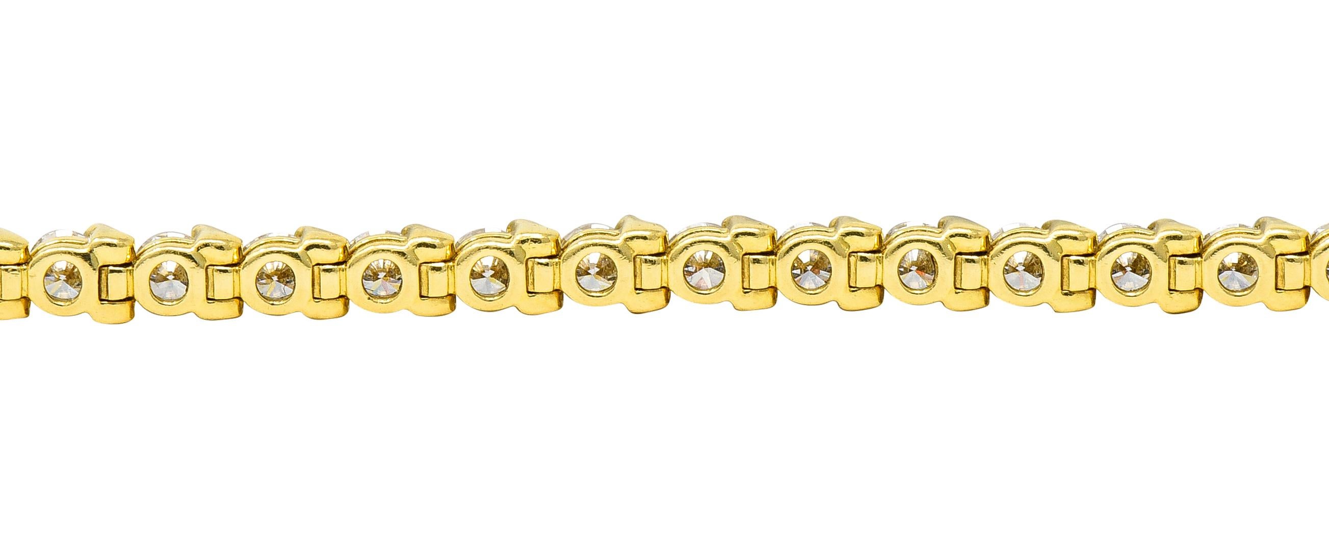 Tiffany & Co. 3.75 Carats Diamond 18 Karat Yellow Gold Victoria Tennis Bracelet 6