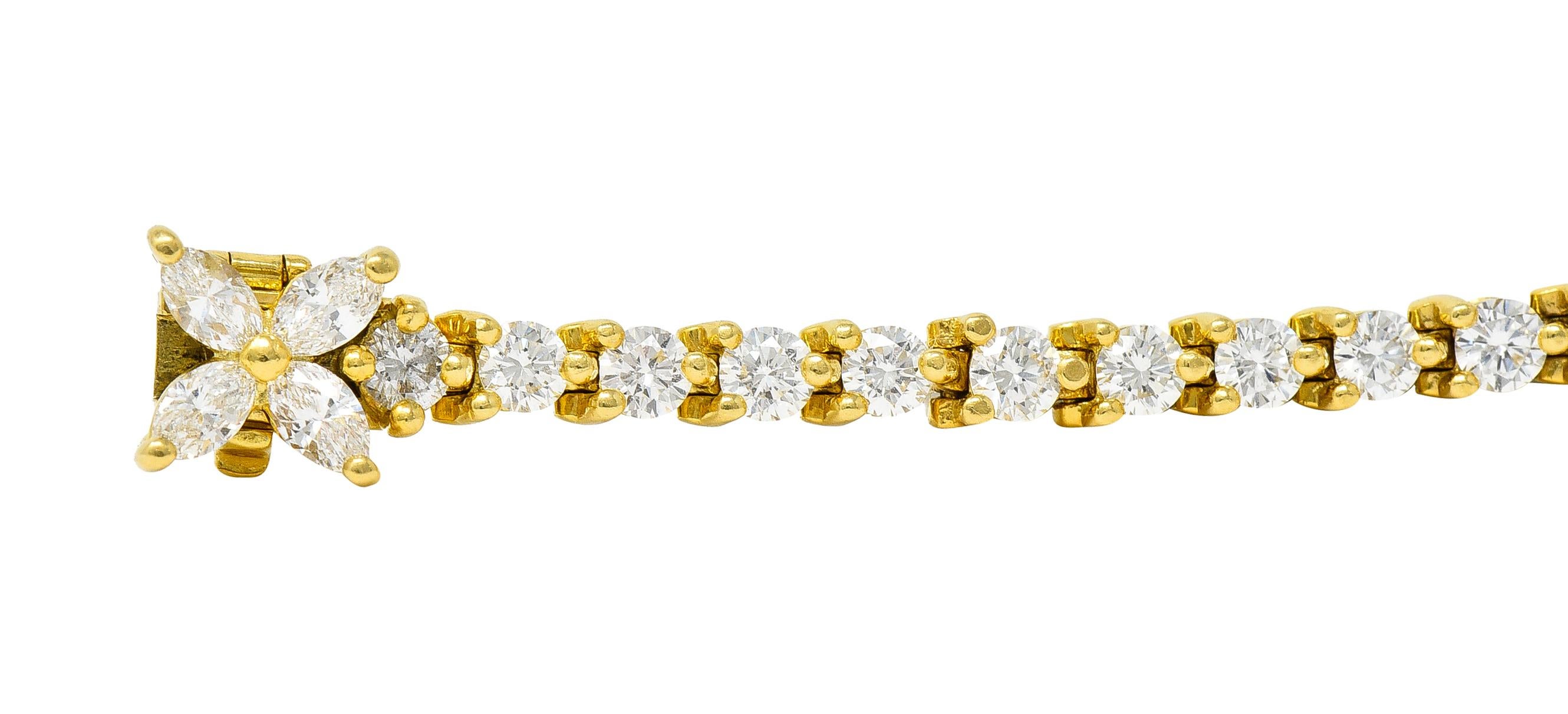 Women's or Men's Tiffany & Co. 3.75 Carats Diamond 18 Karat Yellow Gold Victoria Tennis Bracelet