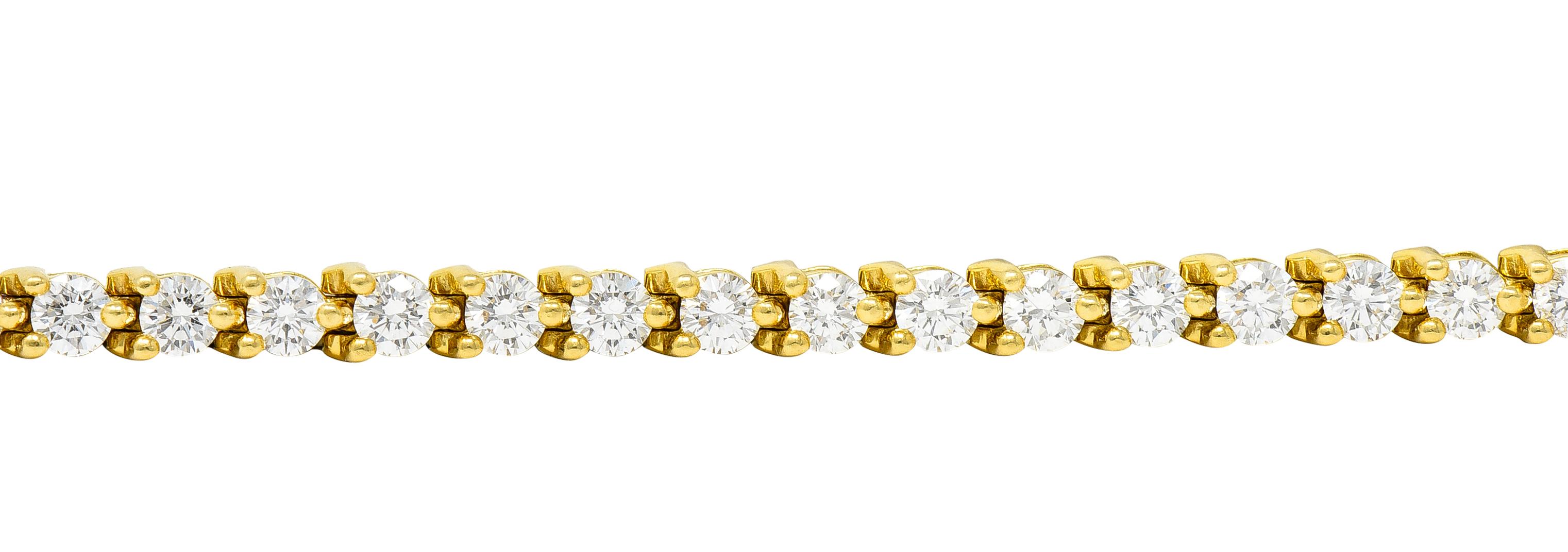 Tiffany & Co. 3.75 Carats Diamond 18 Karat Yellow Gold Victoria Tennis Bracelet 1