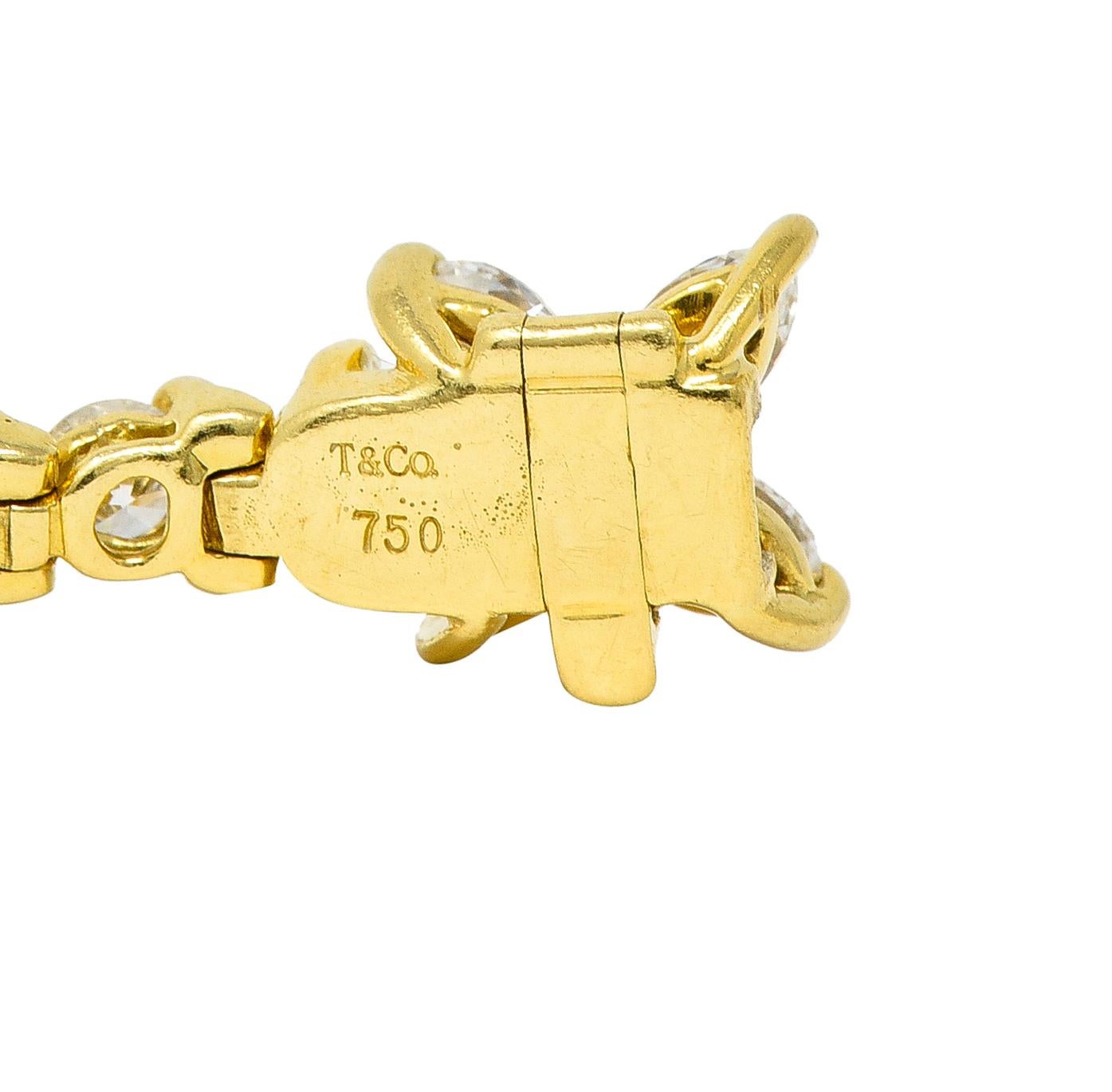 Tiffany & Co. 3.75 Carats Diamond 18 Karat Yellow Gold Victoria Tennis Bracelet 4