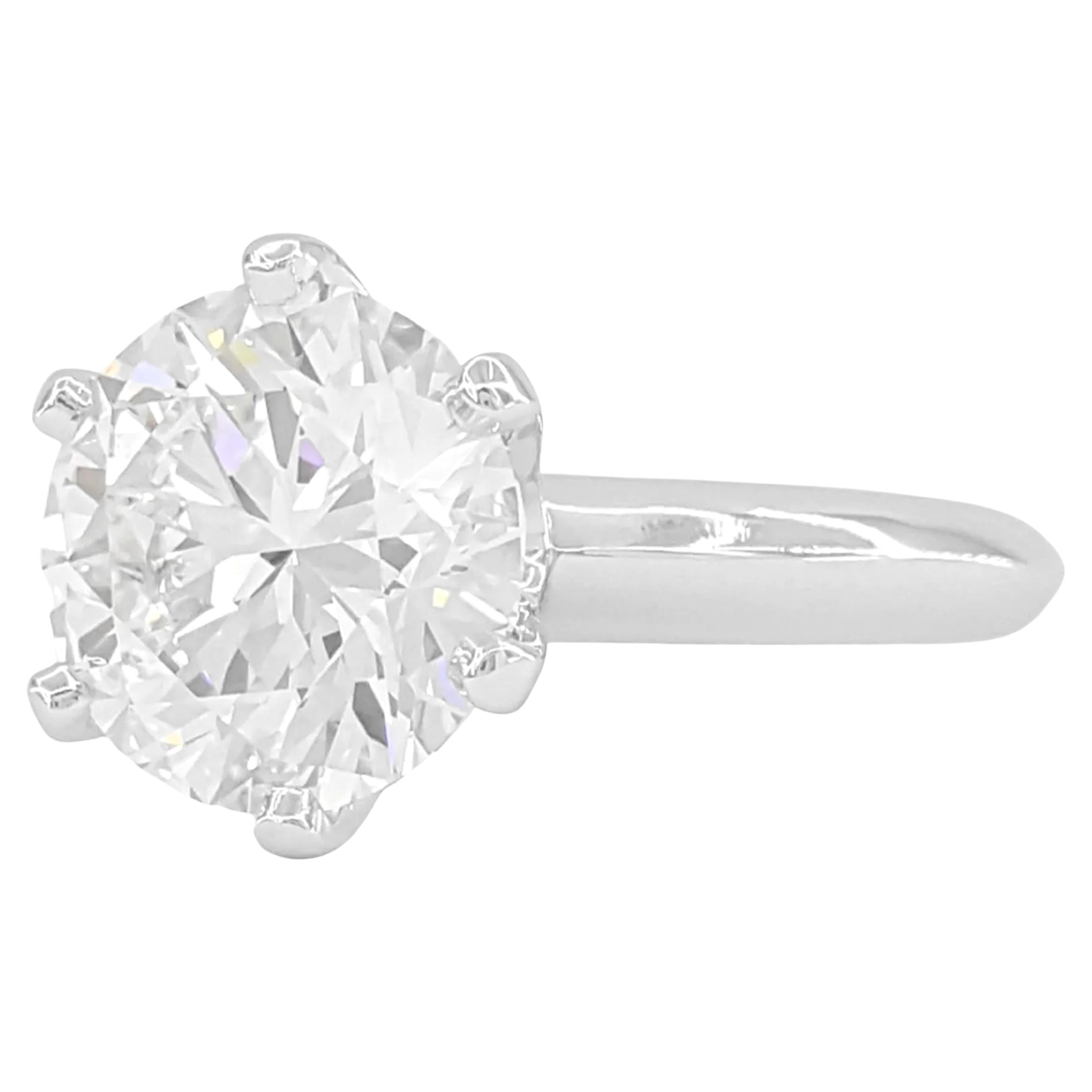 Tiffany & Co. 3.78 Ct. Round Brilliant Cut Diamond Engagement Ring In Excellent Condition For Sale In Chicago, IL