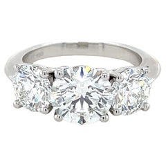 Tiffany & Co., 3.80 Carats Three Stone Diamond Engagement Ring