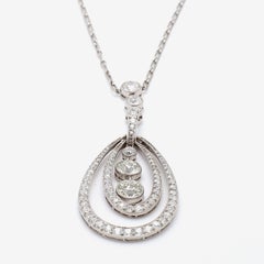 Tiffany & Co 3.88 Carat Round Brilliant F VS1 Diamond Platinum Pendant Necklace