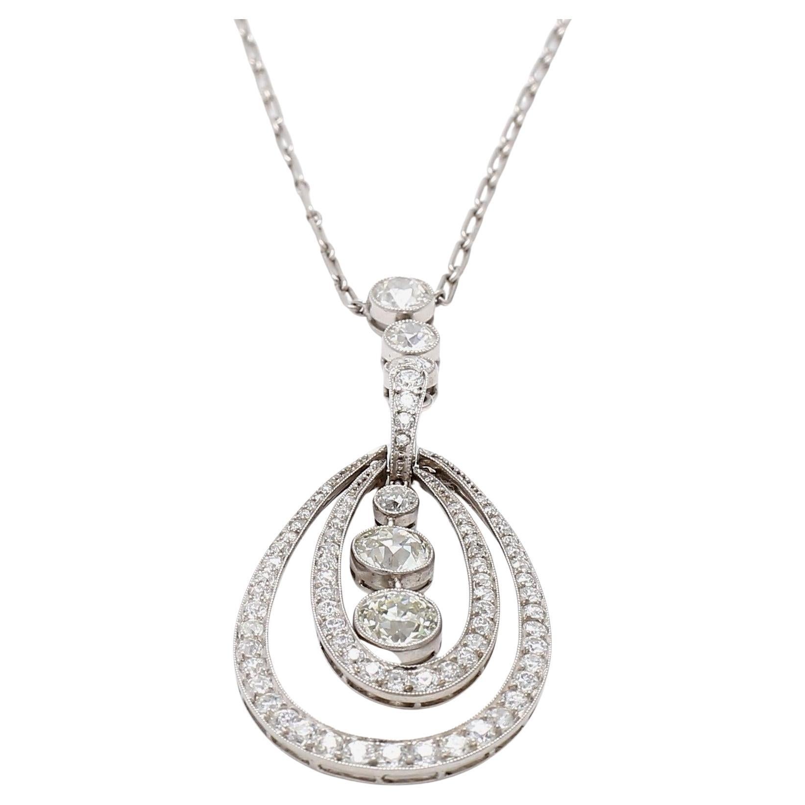 Collar colgante de platino con diamantes redondos brillantes F VS1 de 3,88 quilates Tiffany & Co.