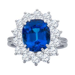 Tiffany & Co. 3.90 Carat Tanzanite, 1.60 Carat Diamond Cocktail Ring in Platinum