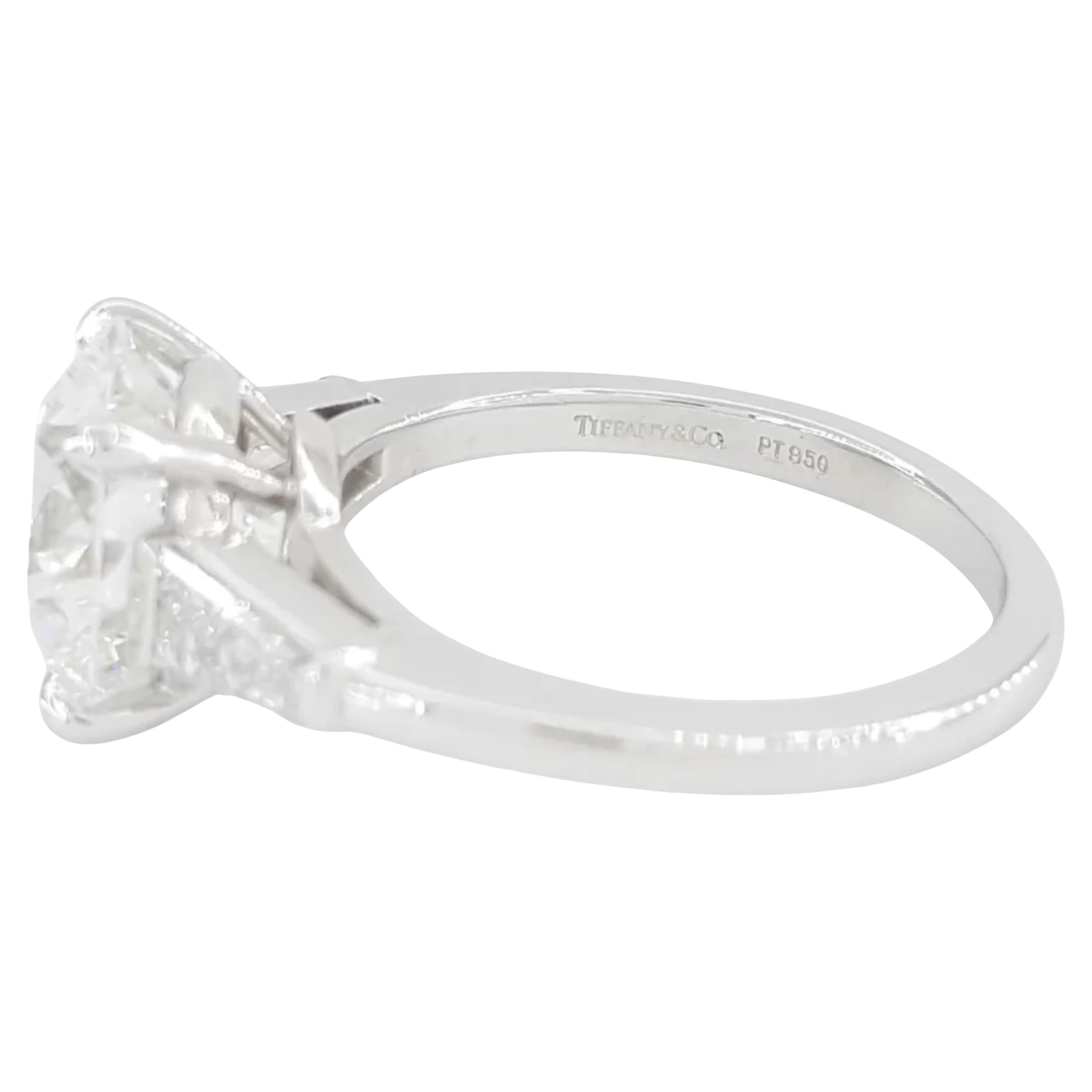 Contemporary Tiffany & Co. 3.91 Ct. Round Brilliant Cut Diamond Engagement Ring