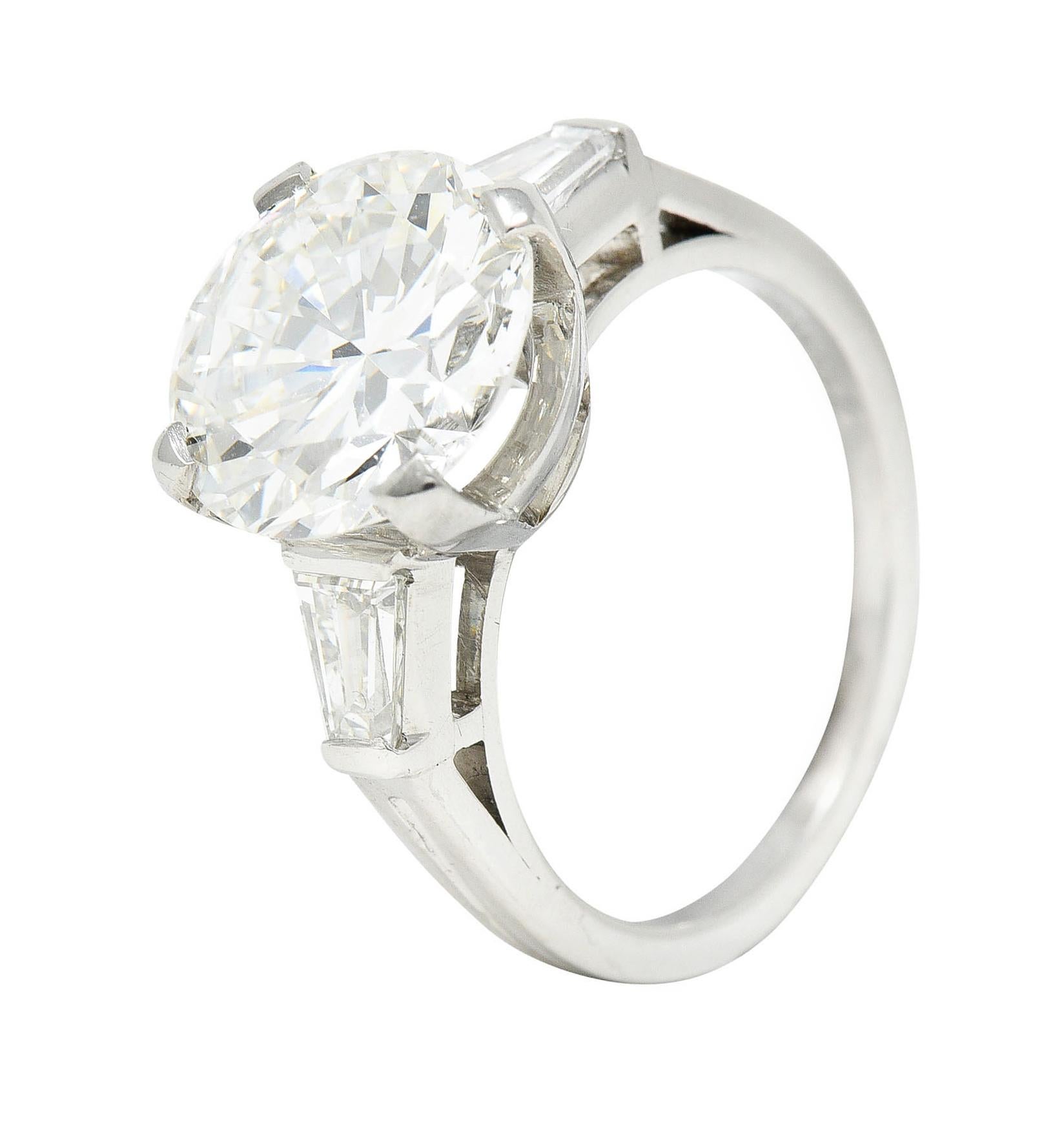 Tiffany & Co. 3.94 Carats Round Brilliant Diamond Platinum Engagement Ring GIA 4