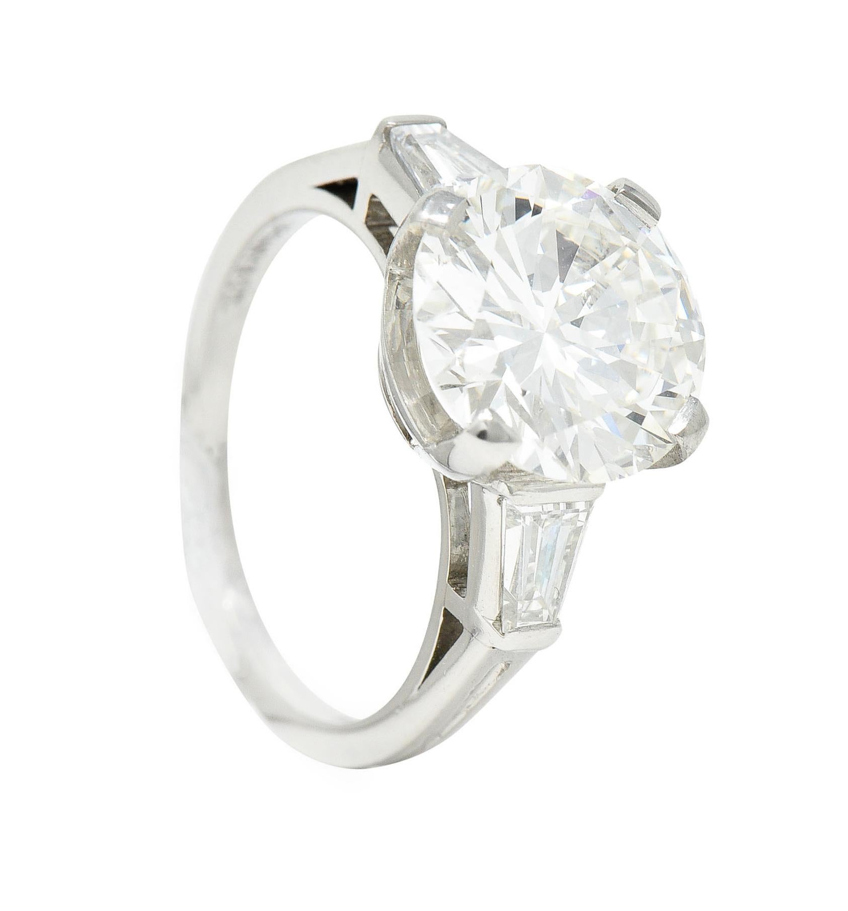 Tiffany & Co. 3.94 Carats Round Brilliant Diamond Platinum Engagement Ring GIA 5