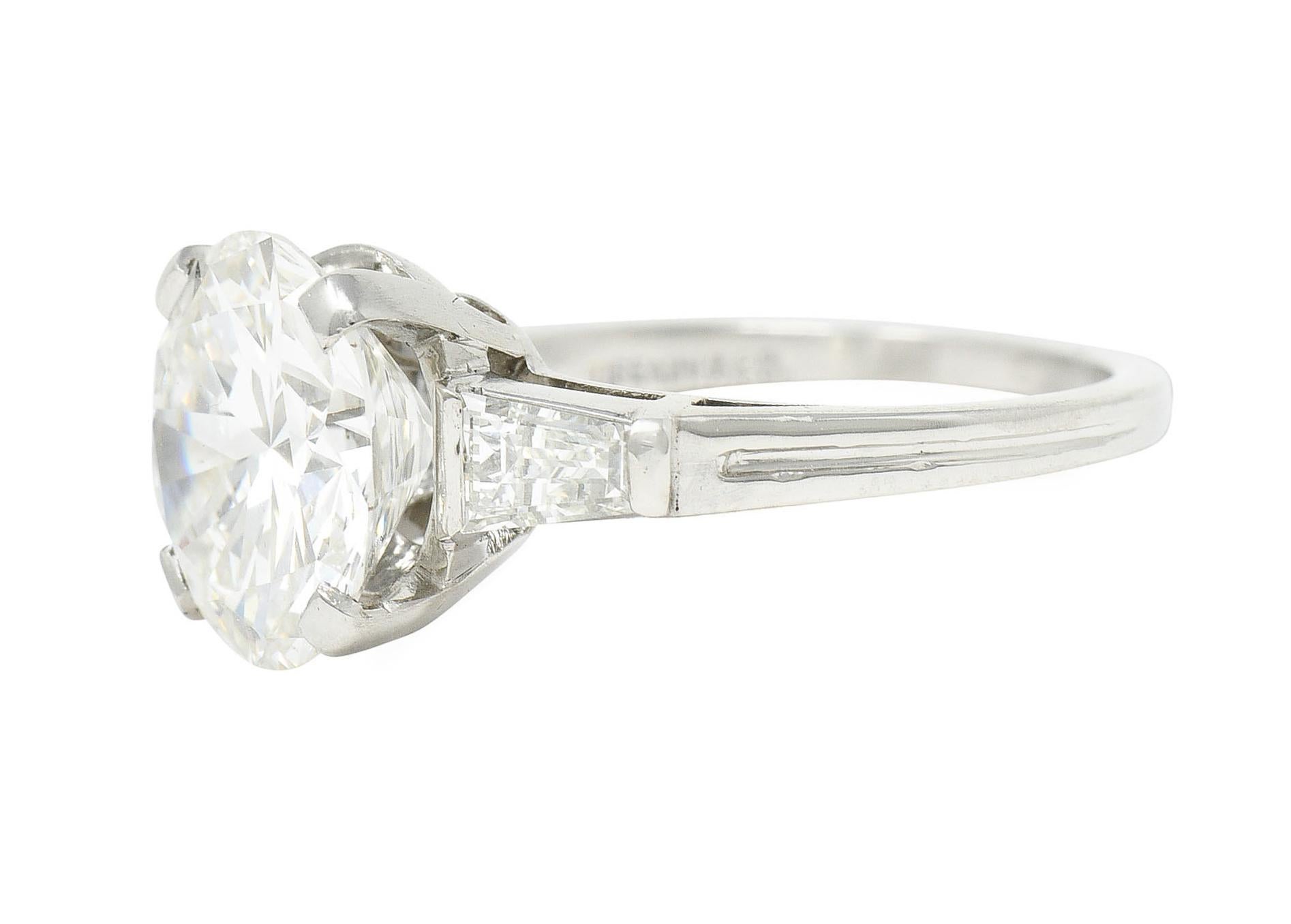 Tiffany & Co. 3.94 Carats Round Brilliant Diamond Platinum Engagement Ring GIA In Excellent Condition In Philadelphia, PA
