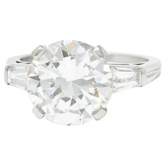 Tiffany & Co. 3.94 Carats Round Brilliant Diamond Platinum Engagement Ring GIA