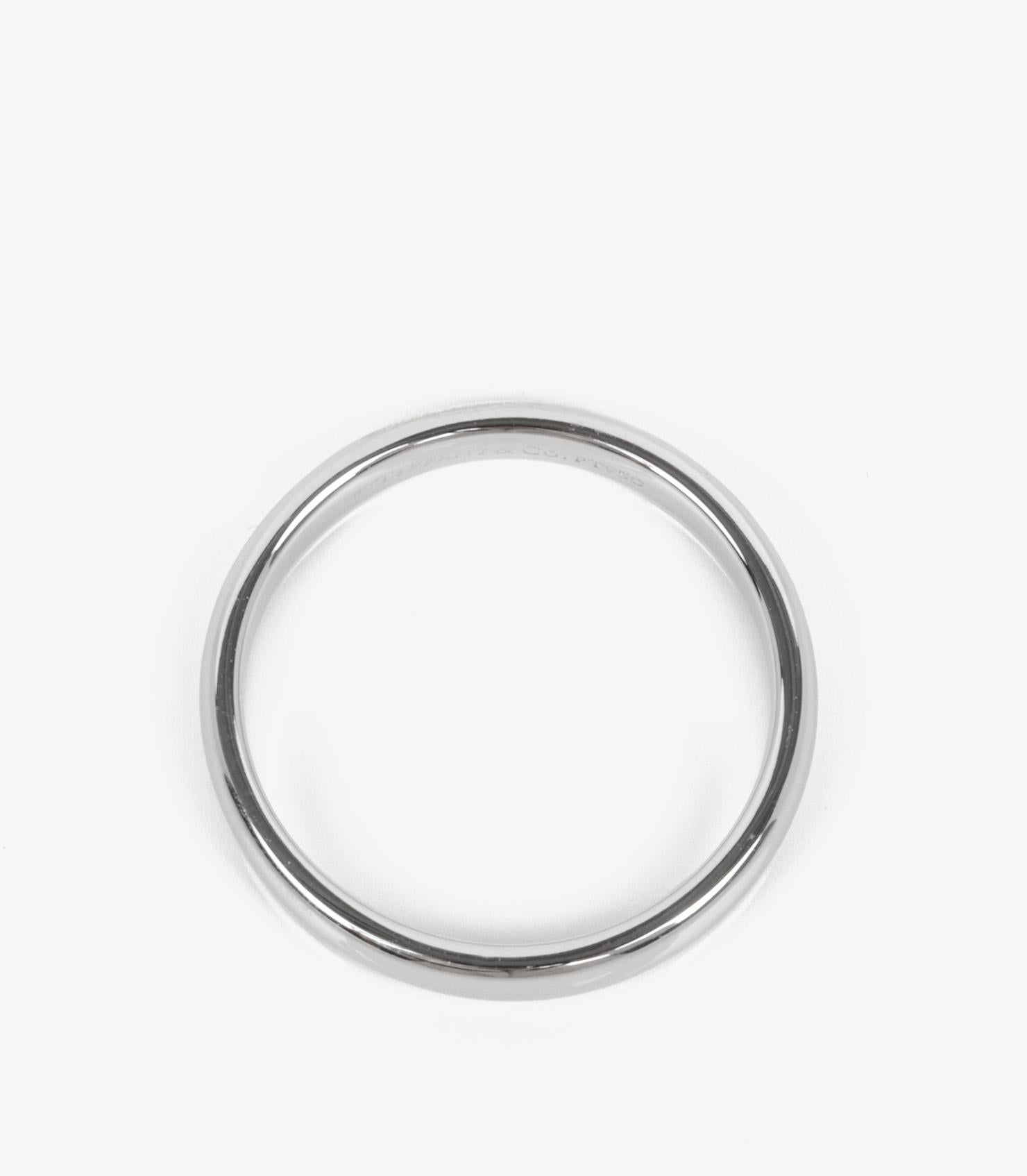 Femenino o masculino Tiffany & Co. 3mm Platinum Wedding Band Ring en venta