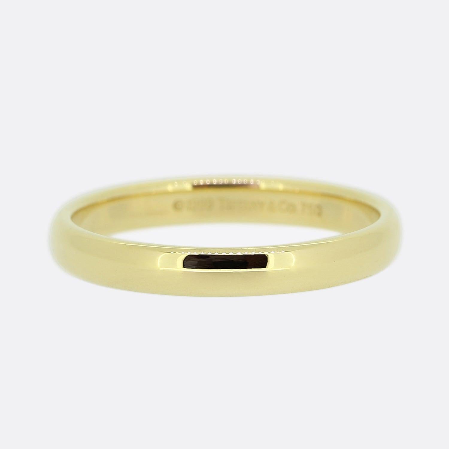 Modern Tiffany & Co. 3mm Wedding Band Ring Size R 1/2 (59) For Sale