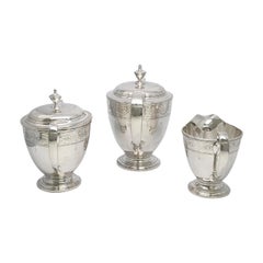 Tiffany & Co 3pc Sterling Silver Tea Set 20316 Teapot Creamer Sugar Bowl #17734