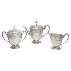 Tiffany & Co 3pc Sterling Silver Tea Set 20316 Teapot Creamer Sugar Bowl #17734