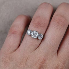 Tiffany & Co. 4 Carat Diamond Three-Stone Platinum Engagement Ring