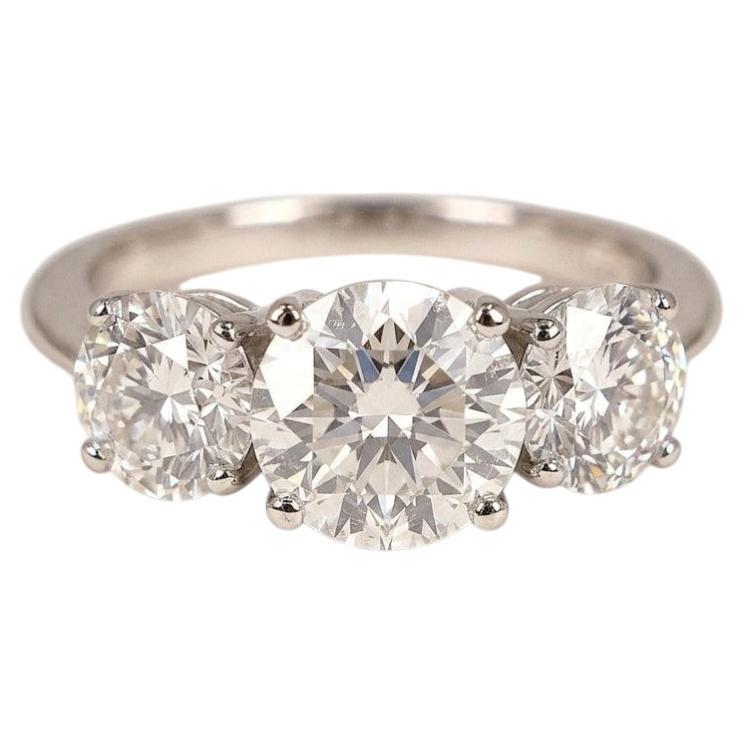 Tiffany & Co. 4 Carat Diamond Three-Stone Platinum Engagement Ring