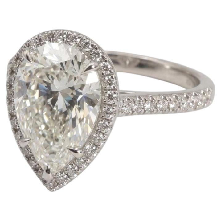 Tiffany & Co. Soleste-Verlobungsring mit einem 4-Karat-Diamanten im Birnen-Schliff