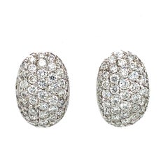 Tiffany & Co. 4 Carat Total Pave Diamond Earrings in 18 Karat White Gold