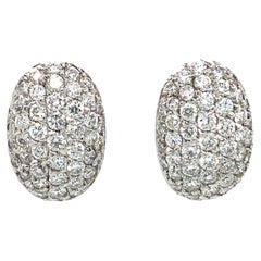 Tiffany & Co. 4 Carat Total Pave Diamond Earrings in 18 Karat White Gold