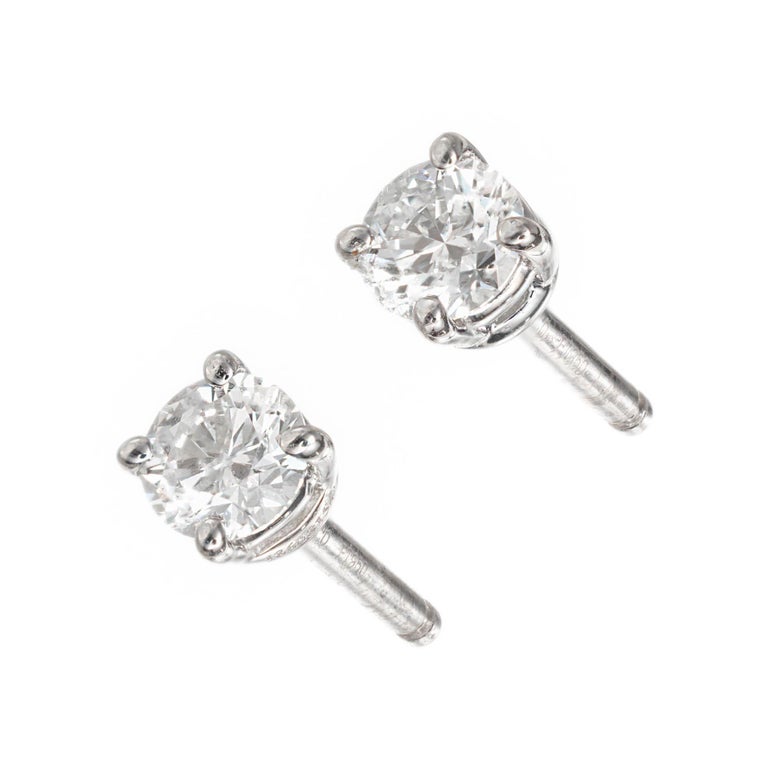 Tiffany and Co .40 Carat Diamond Platinum Stud Earrings at 1stDibs ...